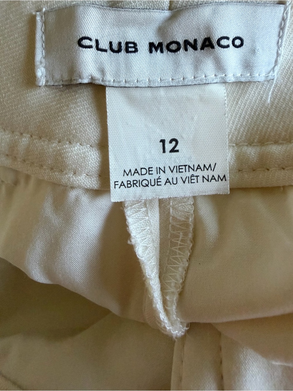 Club Monaco Ivory Wool Blend Cropped Wide Leg Culotte Trousers Pants Size 12 - Picture 6 of 10